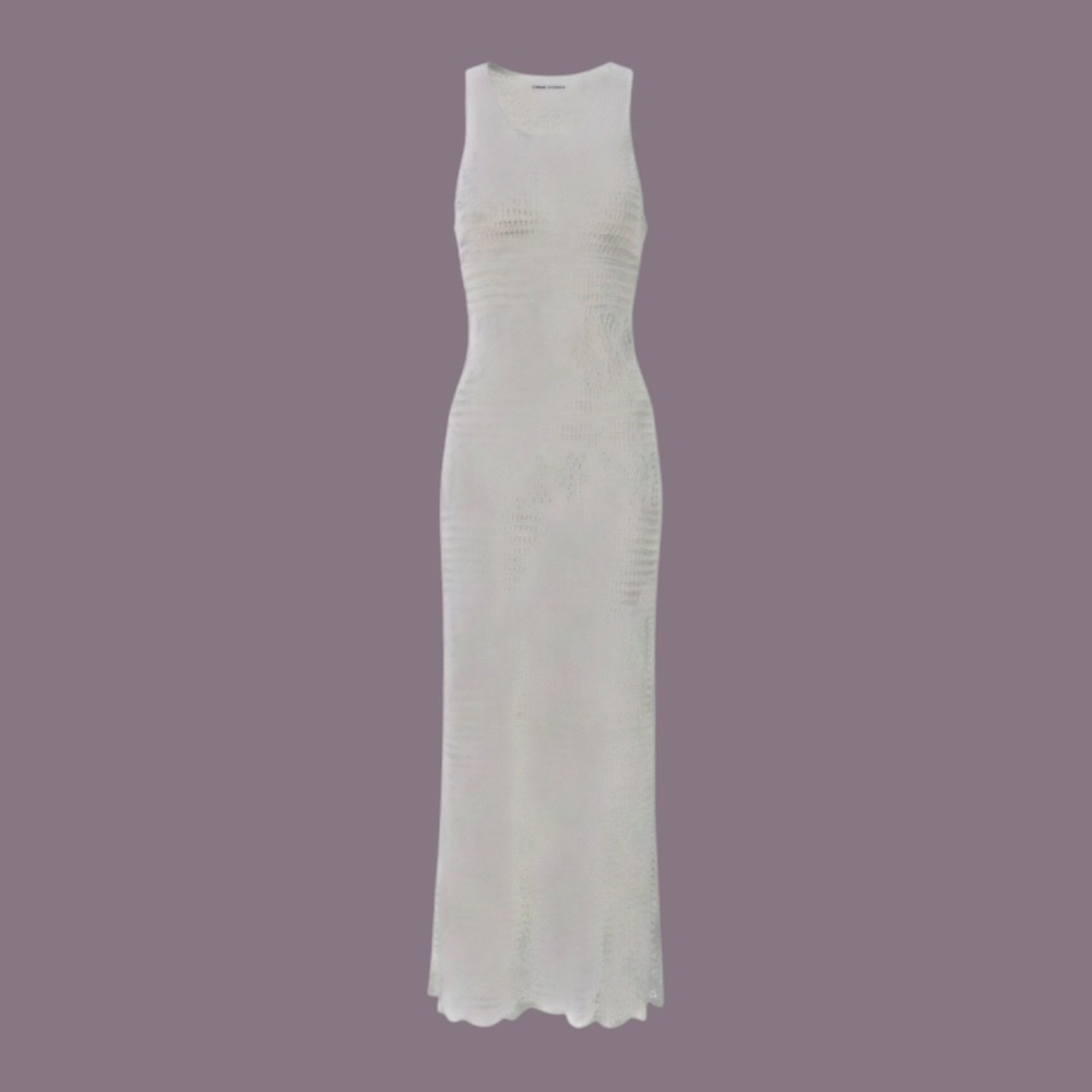 BB Dakota Steve Madden Maxi Dress Crochet Cream Large Boho Beach Coastal Cowgirl
